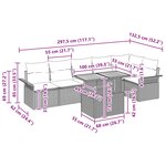 vidaXL Ensemble de canapé de jardin avec coussin 7 Pièces Noir et bleu