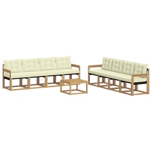 vidaXL Ensemble de canapés d'extérieur 9 pc Blanc et crème
