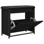 vidaXL Banc à chaussures avec tiroir rabattable noir 62x32x56 cm