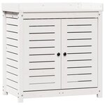 vidaXL Table de rempotage avec étagères blanc bois massif de pin