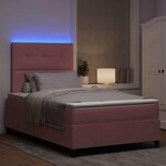 vidaXL Lit à ressort LED avec matelas Rose 120 x 190 cm tissu