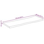vidaXL Dessus de table 110x40x2 5 cm bord vivant bois massif manguier