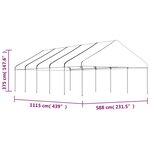 vidaXL Belvédère avec toit blanc 11 15x5 88x3 75 m polyéthylène