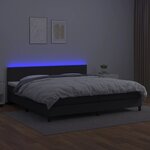 vidaXL Sommier à lattes de lit avec matelas et LED Noir 200x200 cm