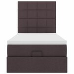 vidaXL Lit ottoman avec matelas et LED marron foncé 90x200 cm tissu