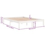 vidaXL Cadre de lit Blanc Bois massif 180x200 cm Super King