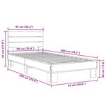 vidaXL Cadre de lit sans matelas chêne fumé 90x200 cm