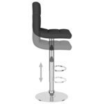 vidaXL Tabouret de bar Noir Tissu