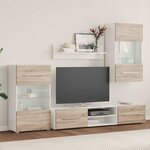 vidaXL Meubles TV avec lumière LED 5Pièces chêne sonoma bois d'ingénierie