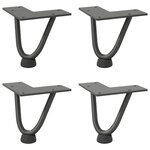 vidaXL Pieds en épingle à cheveux pour table basse 4 pièces Anthracite 10 cm Acier massif