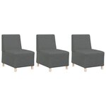 vidaXL Unité de Sofa Modulaire Sans Accoudoirs 3 Pièces Gris foncé