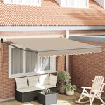 vidaXL Auvent Rétractable Automatique Beige 350x250 cm
