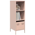 vidaXL Buffet haut rose 35x39x103 5 cm acier