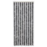 vidaXL Rideau anti-mouches gris et noir 90x220 cm chenille