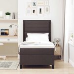vidaXL Lit avec matelas à ressorts - Marron foncé  80x200 cm  tissu