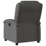 vidaXL Fauteuil de massage inclinable gris cuir véritable