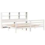 vidaXL Lit bibliothèque sans matelas blanc 180x200 cm bois pin massif