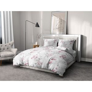 Parure de couette 240 x 260 cm - Housse de couette + 2 taies d'oreiller 100  coton 57 fils