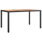 vidaXL Ensemble à manger de jardin 5Pièces Noir Poly rotin et acacia