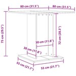 vidaXL Table à manger Noir 80x80x75 cm bois d'ingénierie