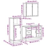 vidaXL Ensemble de meubles de salle de bain 3 Pièces Chêne fumé