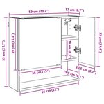 vidaXL Armoire Miroir Sonoma gris 59 x 17 x 55 cm Bois d'ingénierie