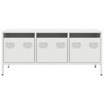 vidaXL Meuble TV blanc 101 5x39x43 5 cm acier laminé à froid