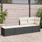 vidaXL Salon de jardin avec coussins 2 Pièces noir résine tressée acacia