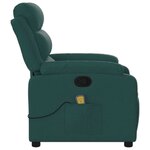 vidaXL Fauteuil de massage inclinable Vert foncé Tissu