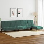 vidaXL Ensemble de canapés 2 Pièces vert foncé velours