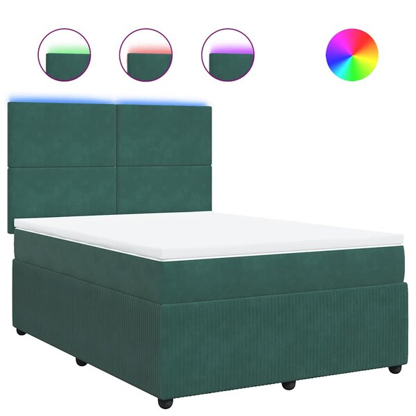 vidaXL Sommier à lattes de lit et matelas Vert foncé 160x200cm Velours