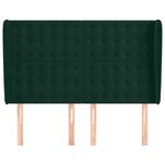 vidaXL Tête de lit avec oreilles Vert foncé 147x23x118/128 cm Velours