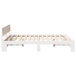 vidaXL Cadre de lit avec tête de lit blanc 150x200 cm Bois de pin massif