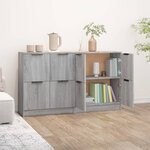 vidaXL Buffets 2 Pièces Sonoma gris 60x30x70 cm Bois d'ingénierie