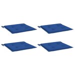 vidaXL Coussins de chaise de jardin lot de 4 bleu royal 50x50x4 cm