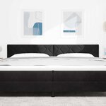 vidaXL Têtière LED en design blocs diamants  noire  200 cm  en velours