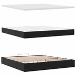 VidaXL Cadre de lit ottoman avec matelas noir 200x200 cm similicuir