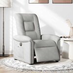 vidaXL Fauteuil inclinable électrique gris nuage tissu