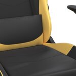 vidaXL Chaise de jeu avec repose-pied Noir et doré Similicuir