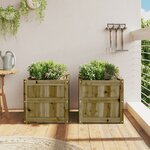vidaXL Jardinières 2 Pièces bois de pin imprégné