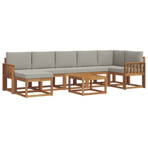 vidaXL Ensemble de canapés d'extérieur 8 Pièces Gris Naturel et Clair