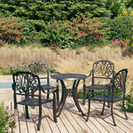 vidaXL Ensemble de bistro 5 Pièces Aluminium coulé Noir