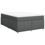 vidaXL Sommier à lattes de lit avec matelas Gris foncé 140x200cm Tissu