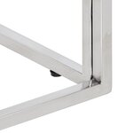 vidaXL Table basse argenté acier inoxydable et bois de mélèze massif