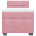 vidaXL Sommier à lattes de lit avec matelas Rose 90x190 cm Velours