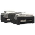 vidaXL Cadre de lit sans matelas noir 90x190 cm bois ingénierie