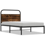 vidaXL Cadre de lit sans matelas 107x203 cm chêne fumé bois ingénierie