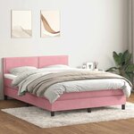 vidaXL Sommier à lattes de lit avec matelas rose 160x210 cm velours