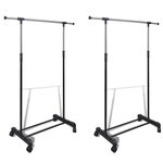 vidaXL Porte-manteaux réglables 2 Pièces 1 rail d'accrochage