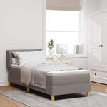 Lit Box Spring vidaXL avec matelas taupe 80x200 cm tissu